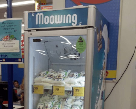 VisiCooler Display of Moowing products